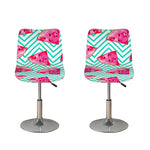 Teal Chevron Watermelon Pattern Print Bar Stool Covers