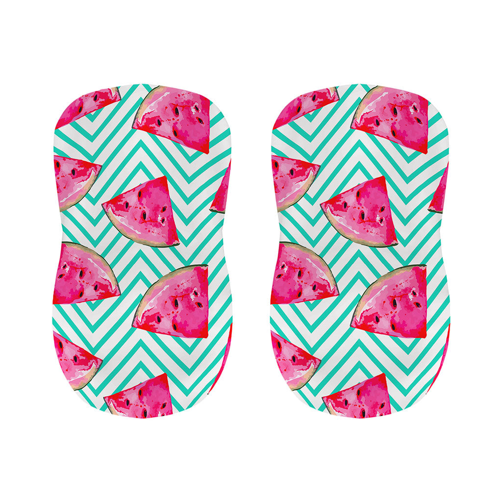 Teal Chevron Watermelon Pattern Print Bar Stool Covers