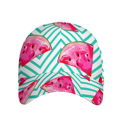 Teal Chevron Watermelon Pattern Print Baseball Cap