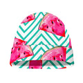 Teal Chevron Watermelon Pattern Print Beanie