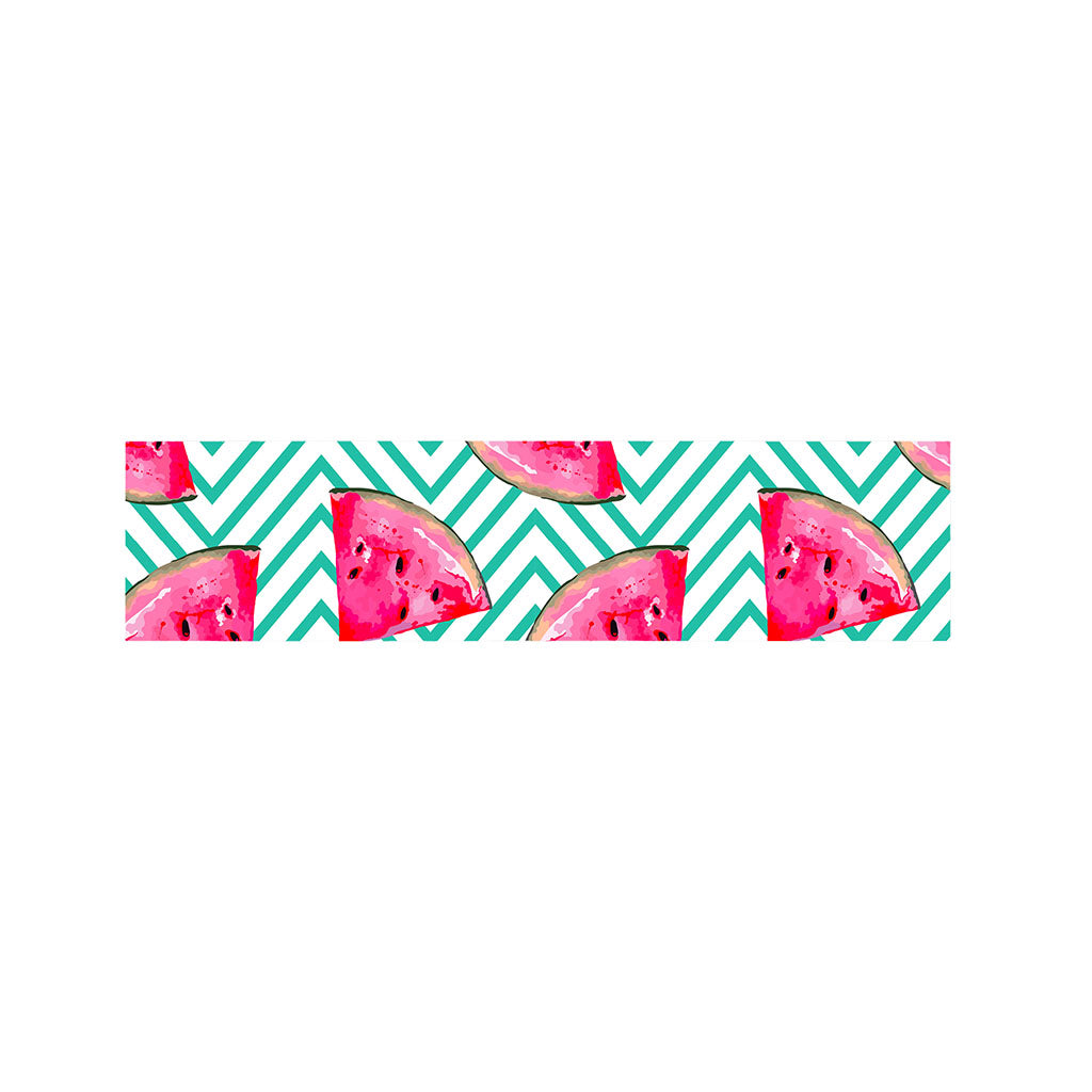 Teal Chevron Watermelon Pattern Print Bed Runner