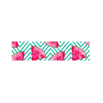Teal Chevron Watermelon Pattern Print Bed Runner