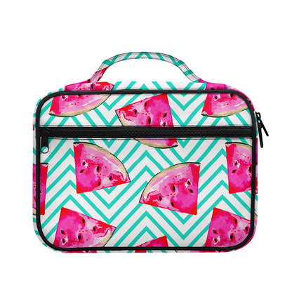 Teal Chevron Watermelon Pattern Print Briefcase Bible Bag
