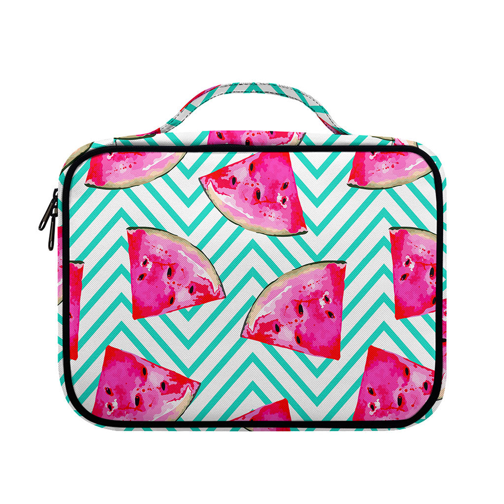 Teal Chevron Watermelon Pattern Print Briefcase Bible Bag