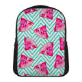 Teal Chevron Watermelon Pattern Print Casual Backpack