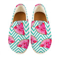 Teal Chevron Watermelon Pattern Print Casual Shoes