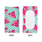 Teal Chevron Watermelon Pattern Print Changing Pad Cover