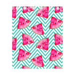 Teal Chevron Watermelon Pattern Print Curtain