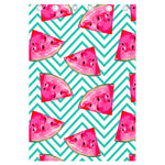 Teal Chevron Watermelon Pattern Print Curtain