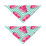 Teal Chevron Watermelon Pattern Print Dog Bandana