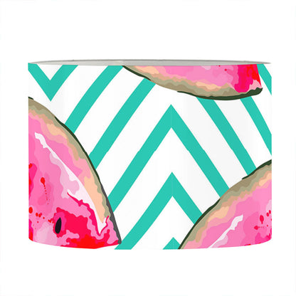 Teal Chevron Watermelon Pattern Print Drum Lamp Shade