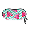 Teal Chevron Watermelon Pattern Print Glasses Case