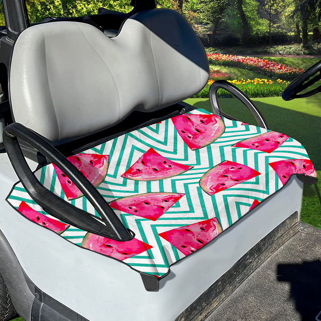 Teal Chevron Watermelon Pattern Print Golf Cart Seat Cover