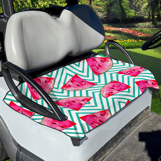 Teal Chevron Watermelon Pattern Print Golf Cart Seat Cover