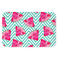 Teal Chevron Watermelon Pattern Print Indoor Door Mat