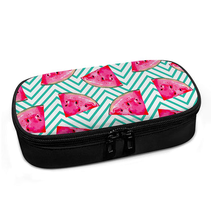 Teal Chevron Watermelon Pattern Print Insulin Cooler Travel Case