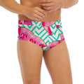 Teal Chevron Watermelon Pattern Print Men's Briefs