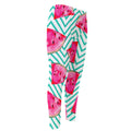 Teal Chevron Watermelon Pattern Print Men's Compression Pants