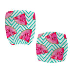 Teal Chevron Watermelon Pattern Print Office Chair Cover