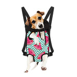 Teal Chevron Watermelon Pattern Print Pet Carrier Backpack