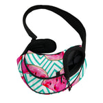 Teal Chevron Watermelon Pattern Print Pet Sling Carrier