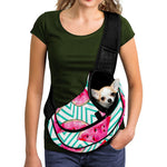 Teal Chevron Watermelon Pattern Print Pet Sling Carrier