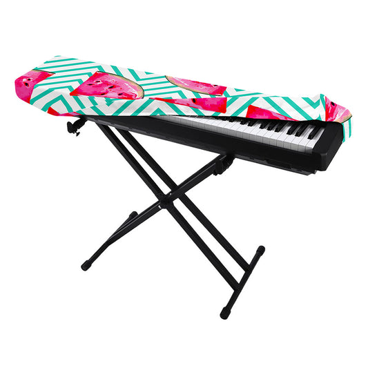 Teal Chevron Watermelon Pattern Print Piano Keyboard Cover