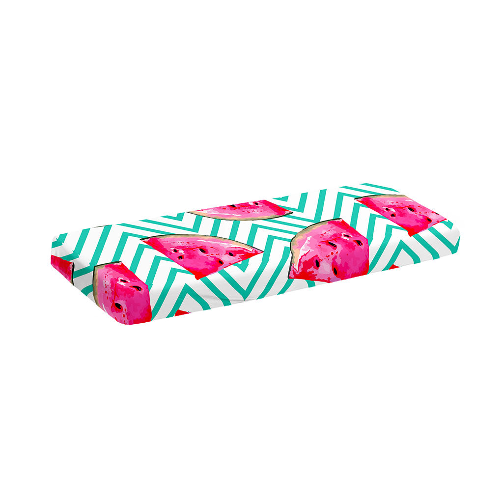 Teal Chevron Watermelon Pattern Print Piano Keyboard Cover