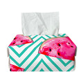 Teal Chevron Watermelon Pattern Print Rectangle Tissue Box Cover
