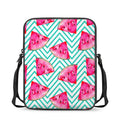 Teal Chevron Watermelon Pattern Print Rectangular Crossbody Bag