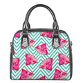 Teal Chevron Watermelon Pattern Print Shoulder Handbag