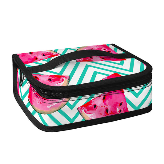 Teal Chevron Watermelon Pattern Print Small Lunch Bag