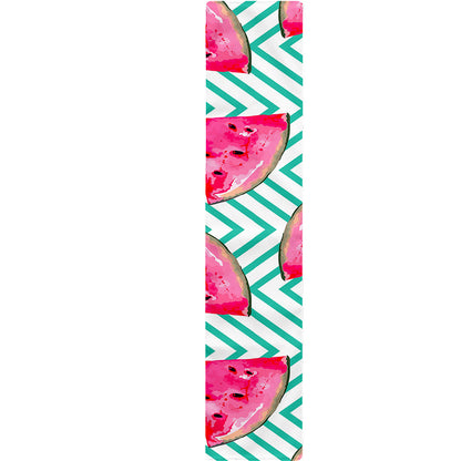 Teal Chevron Watermelon Pattern Print Table Runner