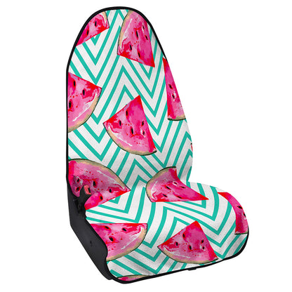 Teal Chevron Watermelon Pattern Print Waterproof Car Seat Cover