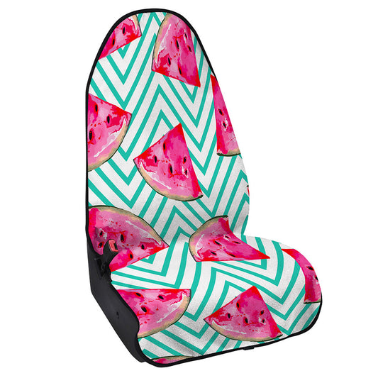 Teal Chevron Watermelon Pattern Print Waterproof Car Seat Cover