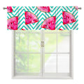 Teal Chevron Watermelon Pattern Print Window Valance