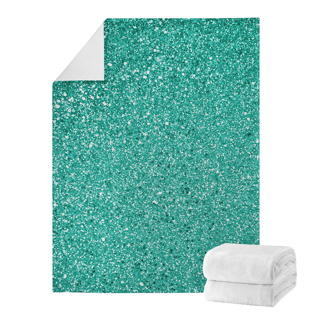 Teal (NOT Real) Glitter Print Blanket