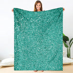 Teal (NOT Real) Glitter Print Blanket