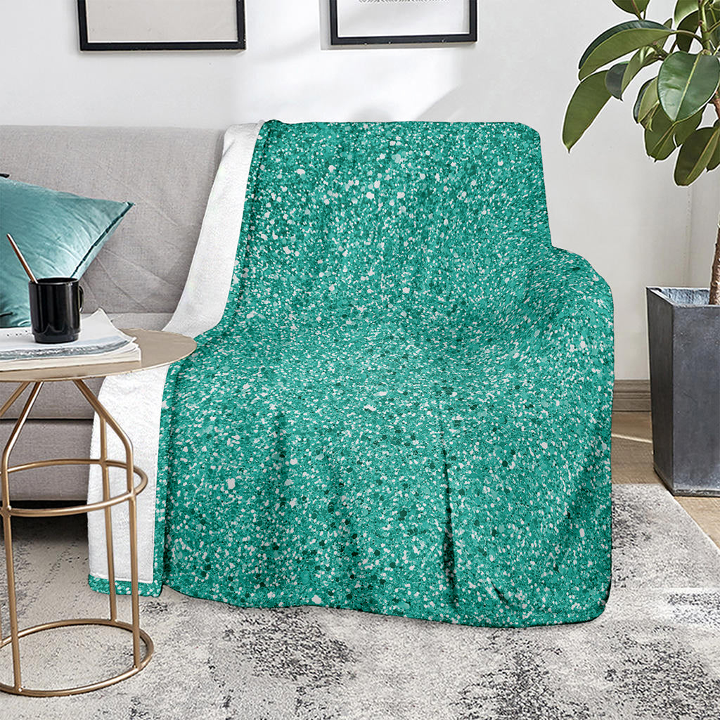 Teal (NOT Real) Glitter Print Blanket