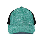 Teal Glitter Artwork Print (NOT Real Glitter) Black Mesh Trucker Cap