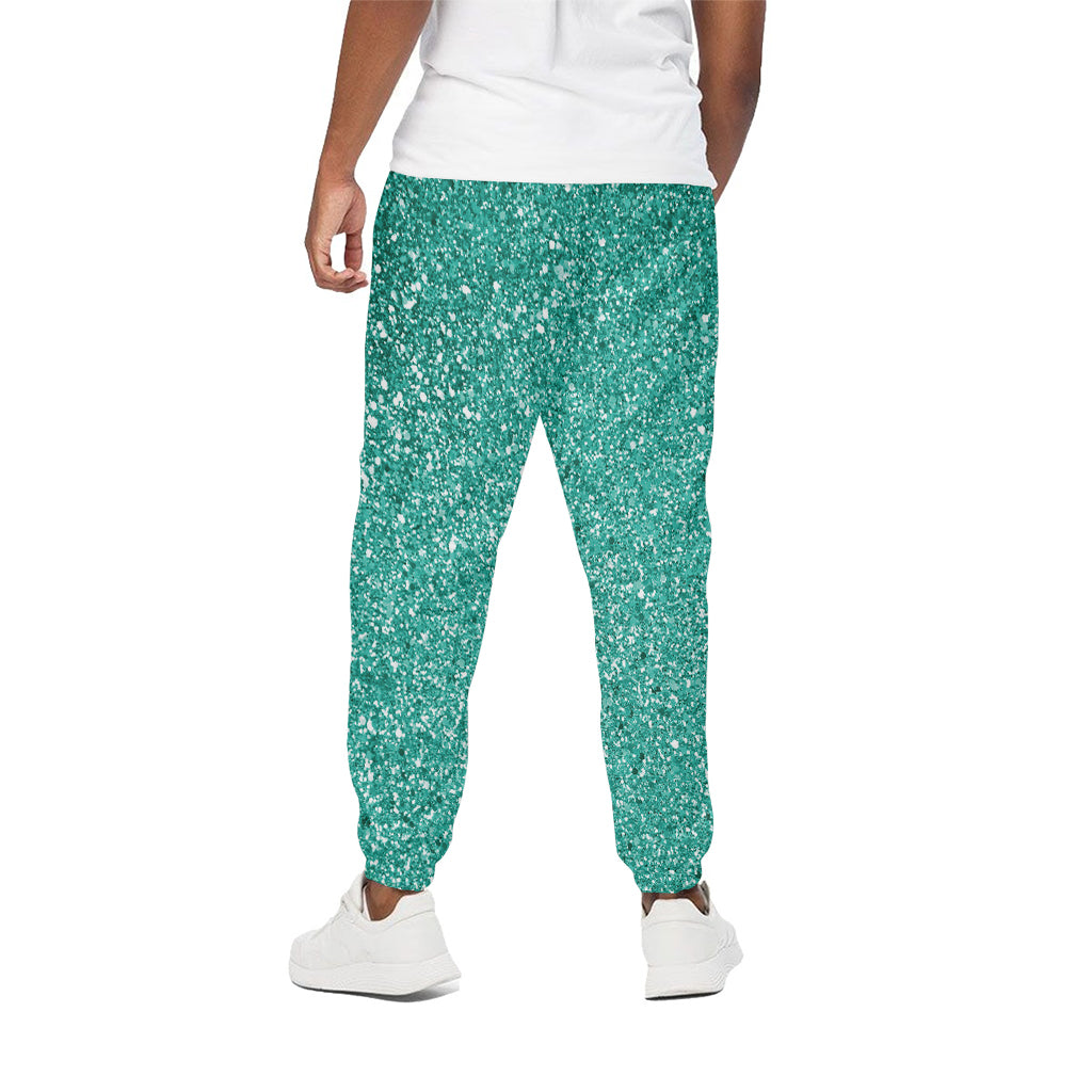 Teal Glitter Artwork Print (NOT Real Glitter) Cotton Pants