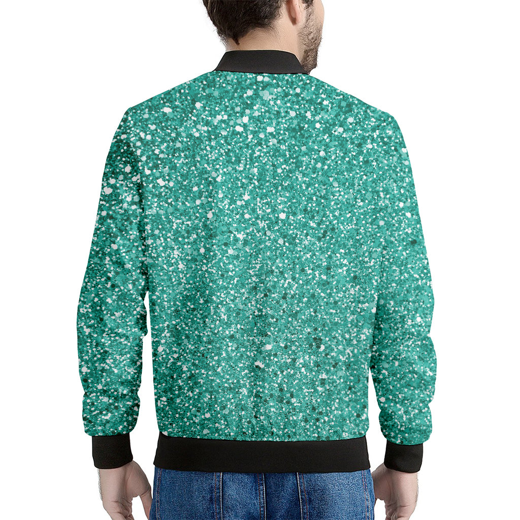 Teal Glitter Artwork Print (NOT Real Glitter) Men's Bomber Jacket