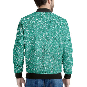 Teal Glitter Artwork Print (NOT Real Glitter) Men's Bomber Jacket