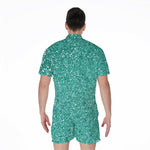 Teal Glitter Artwork Print (NOT Real Glitter) Men's Rompers