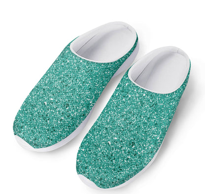Teal Glitter Artwork Print (NOT Real Glitter) Mesh Casual Shoes