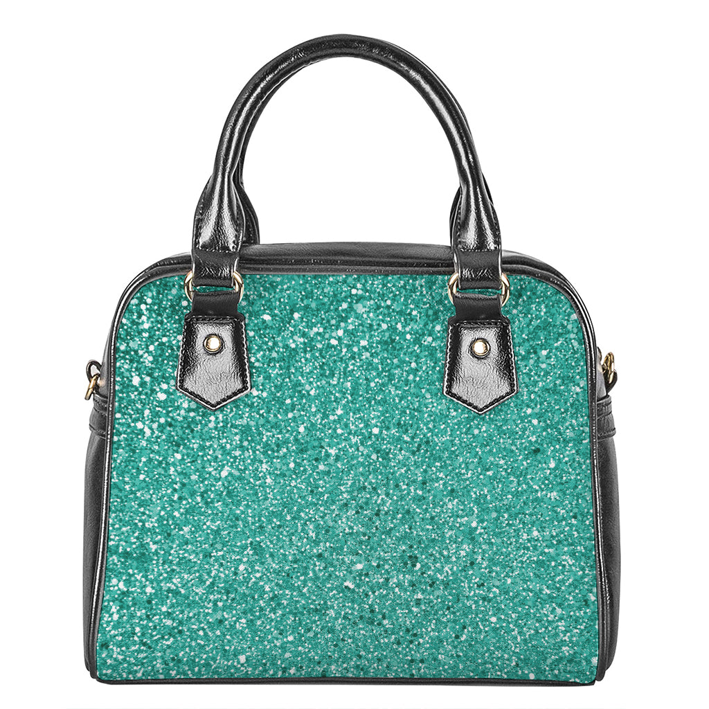 Teal Glitter Artwork Print (NOT Real Glitter) Shoulder Handbag