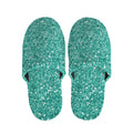 Teal (NOT Real) Glitter Print Slippers
