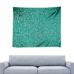 Teal Glitter Artwork Print (NOT Real Glitter) Tapestry