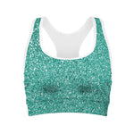 Teal Glitter Artwork Print (NOT Real Glitter) Women's Sports Bra