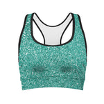 Teal Glitter Artwork Print (NOT Real Glitter) Women's Sports Bra